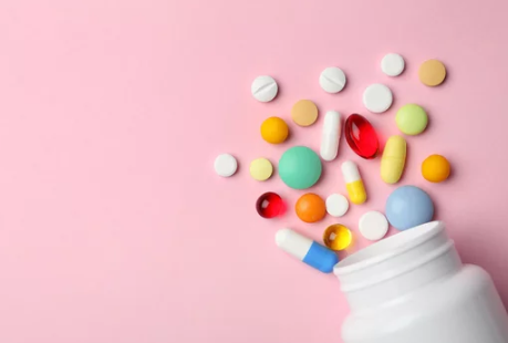 different colors of pills