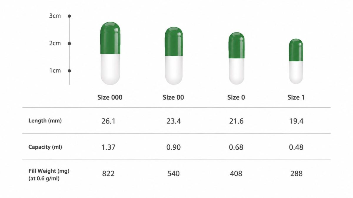Pullulan Capsule Size Chart